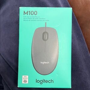 Logitech M100 Wired Mouse in Black New In Box